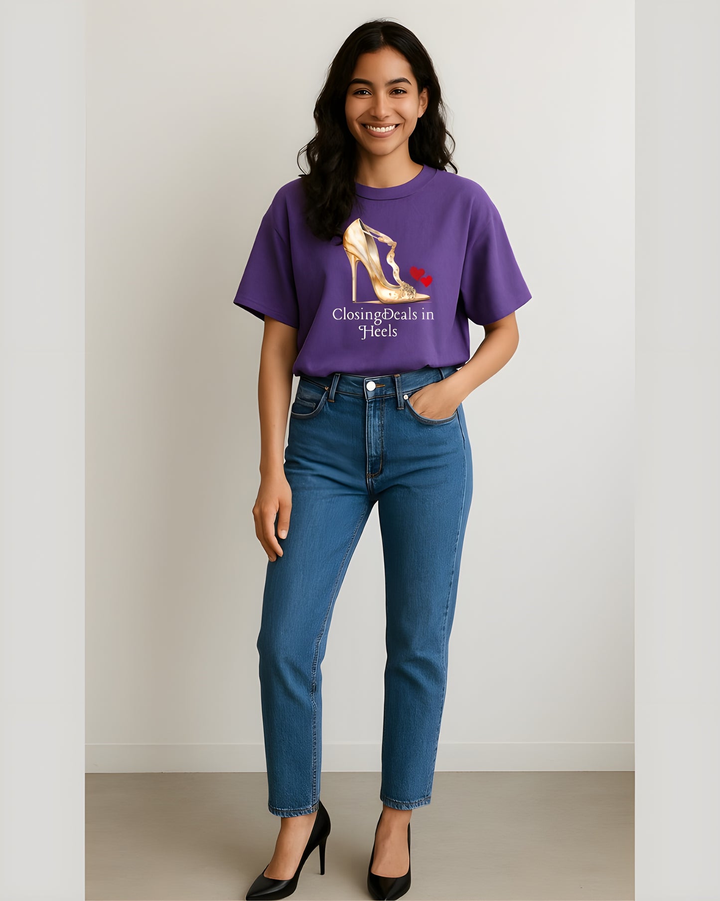 “Golden Heels” – Luxe Statement Tee