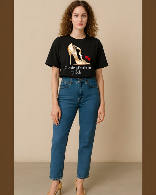 “Golden Heels” – Luxe Statement Tee