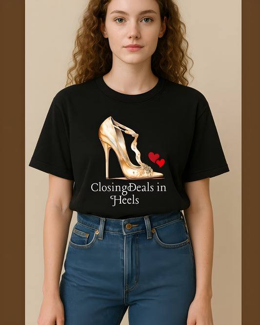 “Golden Heels” – Luxe Statement Tee